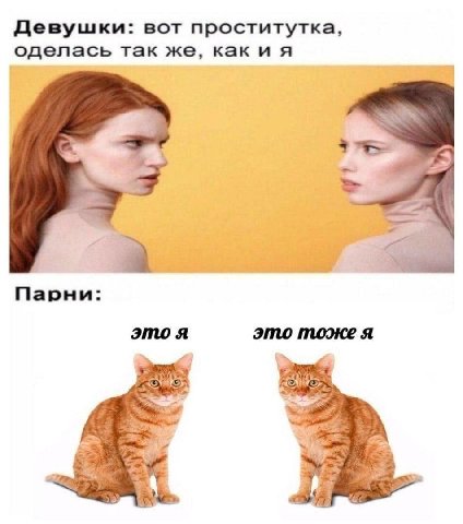 Девушки: вот проститутка, оделась так же, каки я Парни: это я это тоже я 7