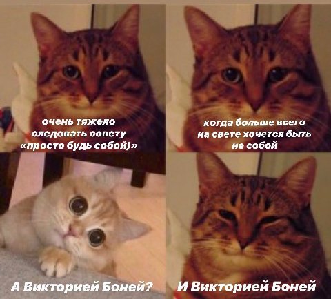 очень тяжело когда больше всего на свете хочется быть следовать совету «просто будь собой)» не собой А Викторией Боней? И Викторией Боней