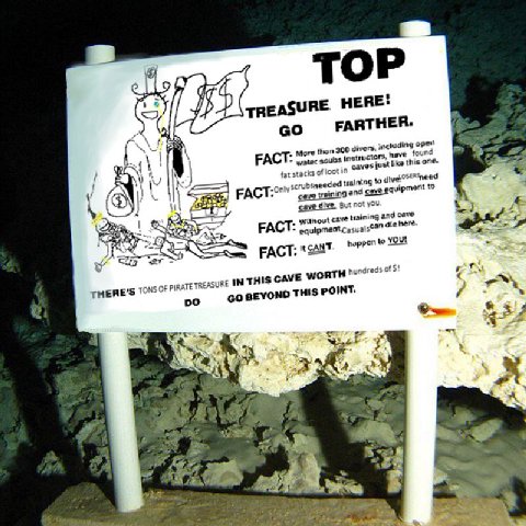 ТОР TREASURE HERE! FARTHER. divers, inclu oper! More then РАСТ: water scubs fat stacks of! $4 reining and to cave dive. But not you Without ave teaining and cave here. FACT: to yout 4 CAVE WORTH OF IN