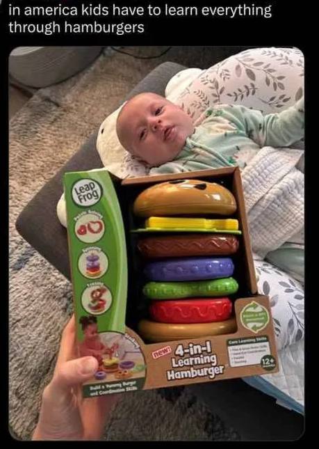 атейса kids have to learn everything through hamburgers A Learning Hamburger