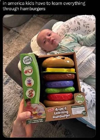 атейса kids have to learn everything through hamburgers A Learning Hamburger
