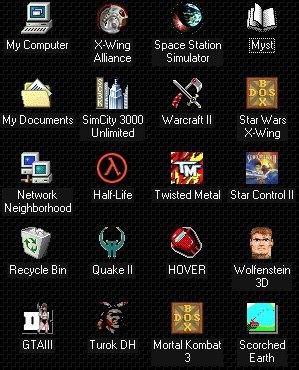 2 Computer Space Station Myst Alliance Simulator 0$ My Documents SimCity 3000 Wars Unlimited 0) Network Half-Life Тине Metal Neighborhood 4 Quake HOVER Wol Recycle Bin ВТА Turok Mortal Kombat Scorched