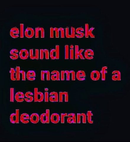 elon musk sound like the name of a lesbian deodorant