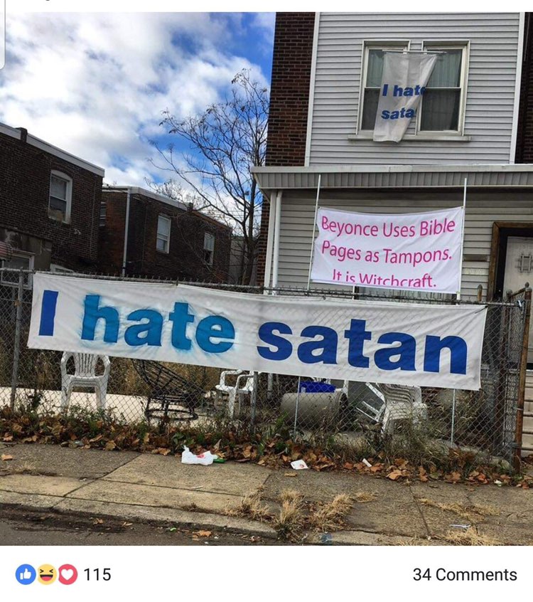 \eyonce Uses Bible В Pages as Tampons. It is Witch aft. «i hate Hit Satan we ©О 115 34 Comments