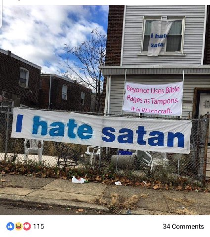 \eyonce Uses Bible В Pages as Tampons. It is Witch aft. «i hate Hit Satan we ©О 115 34 Comments