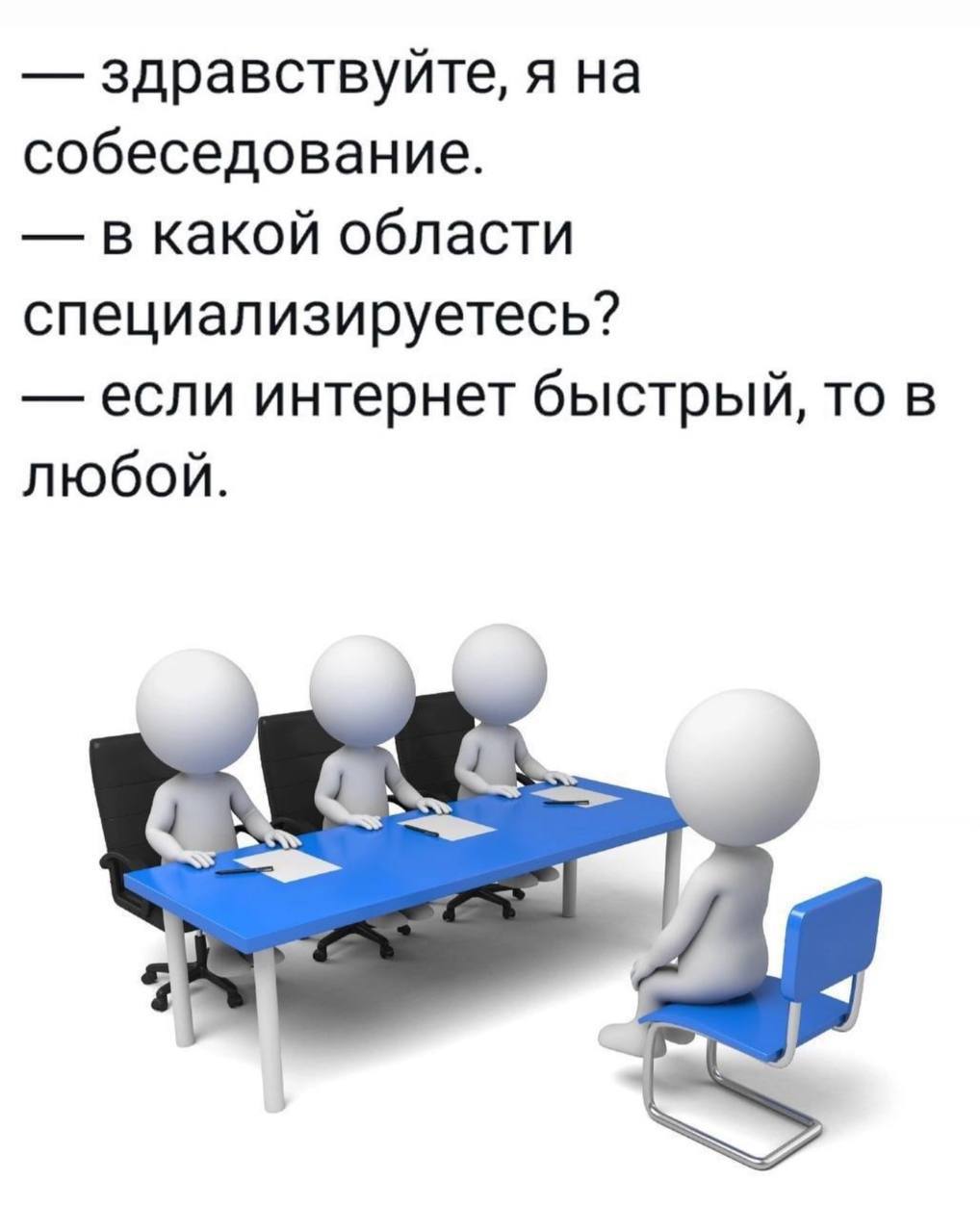 здравствуйте, я на собеседование. в какой области специализируетесь? если интернет быстрый, то в любой.