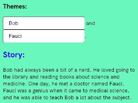Themes: Bob and Fauci Story: Bob had always been a bit of a nerd. He loved going to the library and reading books about science and medicine. One day, he met a doctor named Fauci. Fauci was a genius w