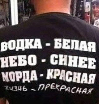ВОДКА БЕЛАЯ НЕБО СННЕЕ МОРДА КРАСНАЯ