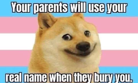 Your parents will use your real name when they bury you.
