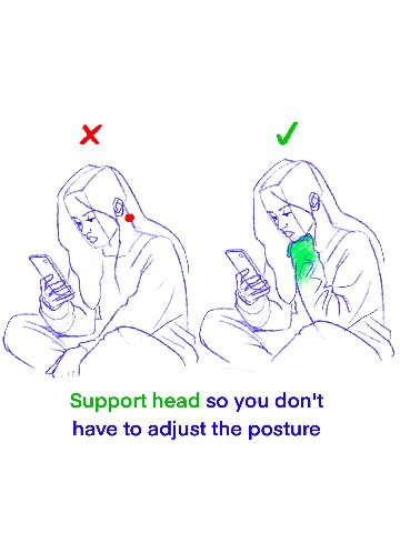 Support head so you don't have to adjust the posture