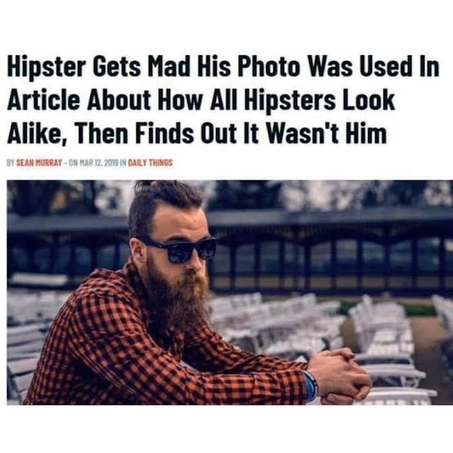 Hipster Gets Mad His Photo Was Used In Article About How All Hipsters Look Alike, Then Finds Out It Wasn't Him