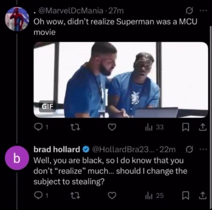 wow, didn’t realize Superman аМСУ movie GIF brad hollard Well, you are black, so know that you don’t “realize” much... should change the subject to stealing?