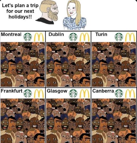 Let's plan а trip о for our next holidays!! Montreal Dublin Turin 4 Frank furt Glasgow 4