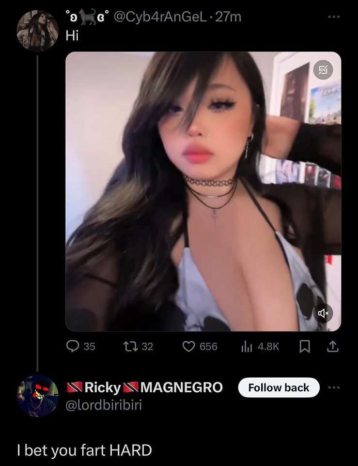 о о 3) Ricky МАСМЕСКО Follow back bet you fart HARD