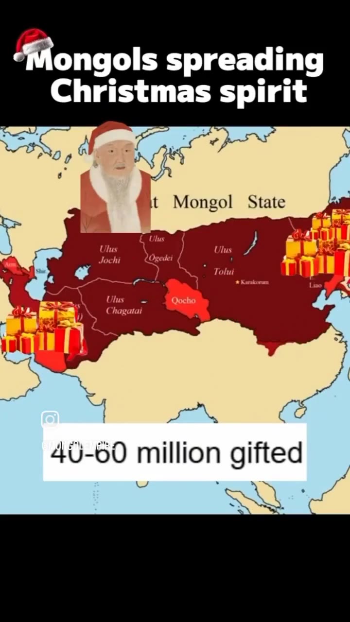 Mongols spreading Christmas spirit ‘fiongols spreading it Mongol State én 40-60 million gifted