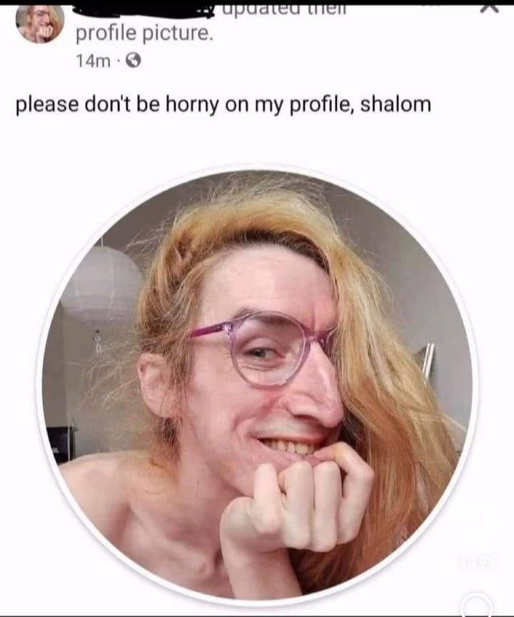 profile picture. please don't be horny on my profile, shalom