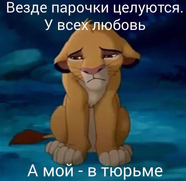 Везде парочки целуются. У всех любовь А мой втюрьме