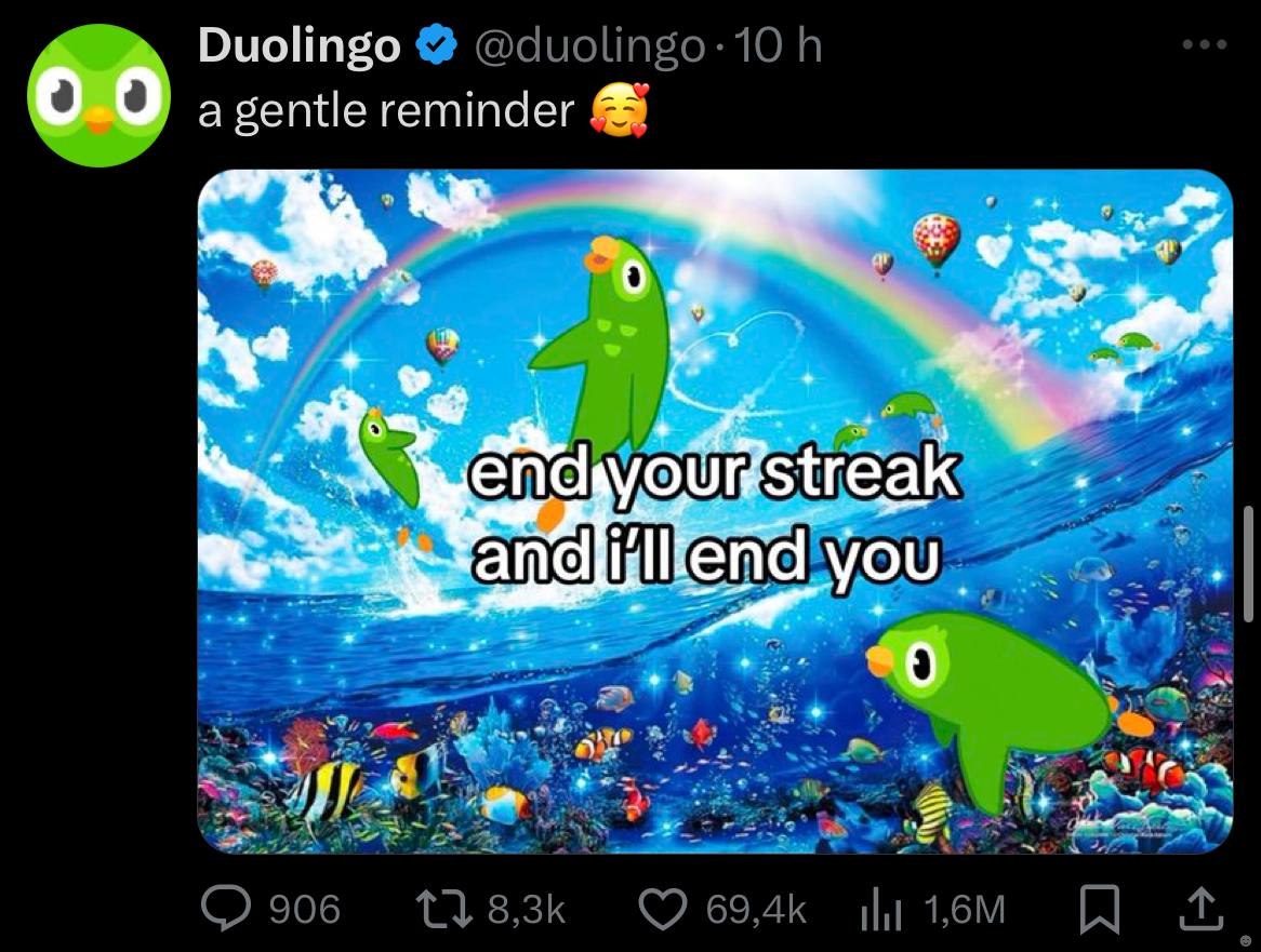 Duolingo @duolingo-10 a gentle reminder 4 a end 5 2 906