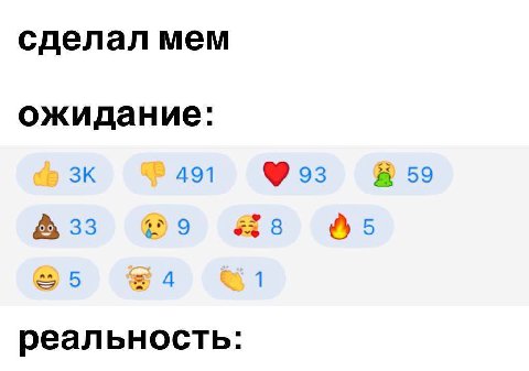 сделал мем ожидание: 491 93 Я 59 33 9 8 5 4 1 реальность: