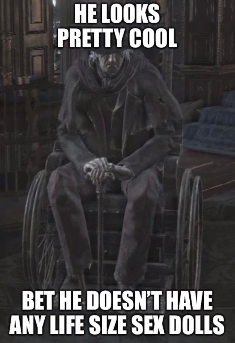HE LOOKS PRETTY COOL BET HE DOESNT HAVE ANY LIFE SIZE SEX DOLLS