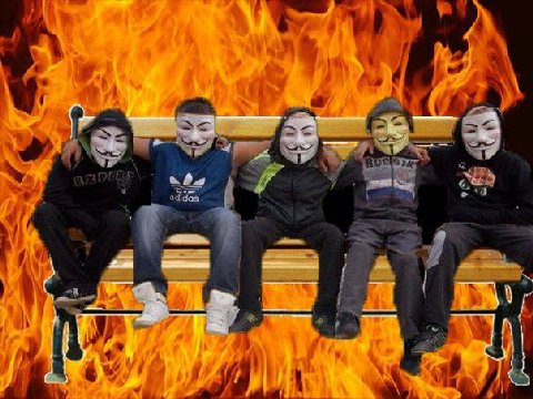 давайте это мы с вами будем сидеть на лавочке, а позади нас крутой огонь