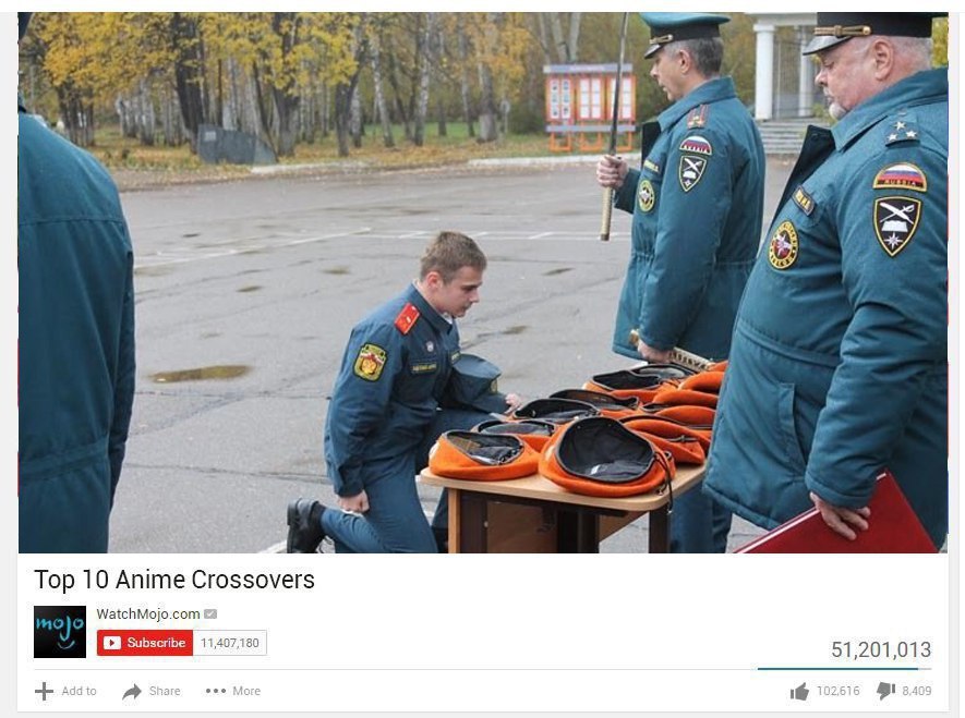 3 5 #3 8.24 4 2 ips у 4 Top 10 Anime Crossovers WatchMojo.com 51,201,013 A a eee 7
