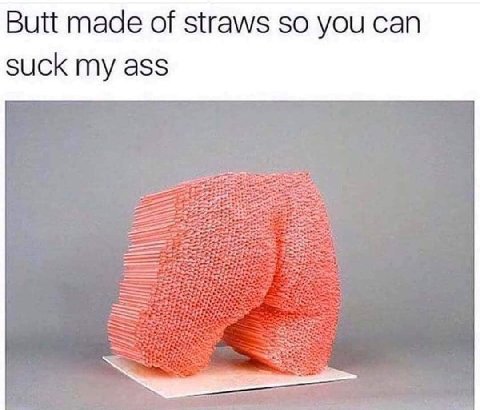 Butt made of straws so you can suck my ass