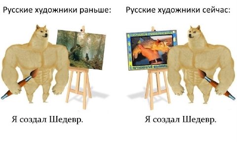 Русские художники раньше Русские художники сейчас: А Я создал Шедевр. Я создал Шедевр.