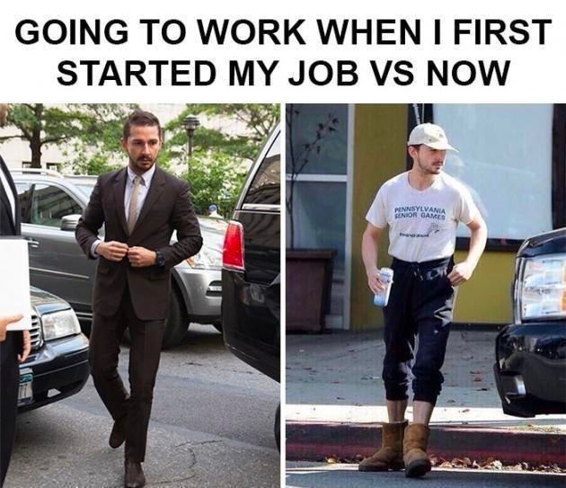 GOING TO WORK WHEN I FIRST STARTED MY JOB NOW
