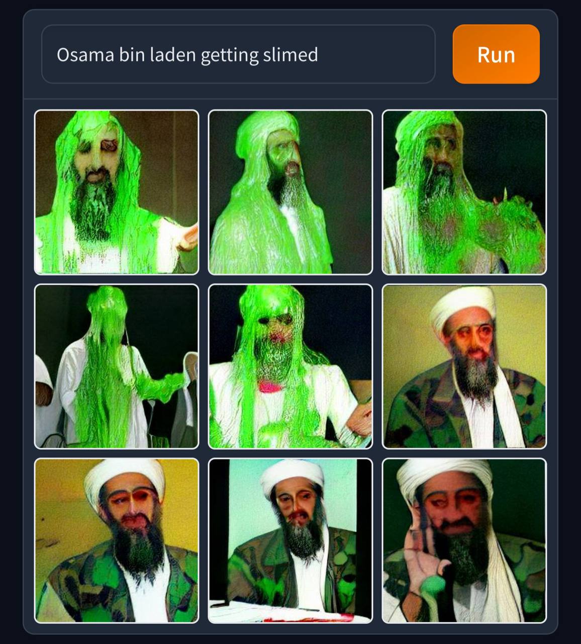 Osama bin laden getting slimed у