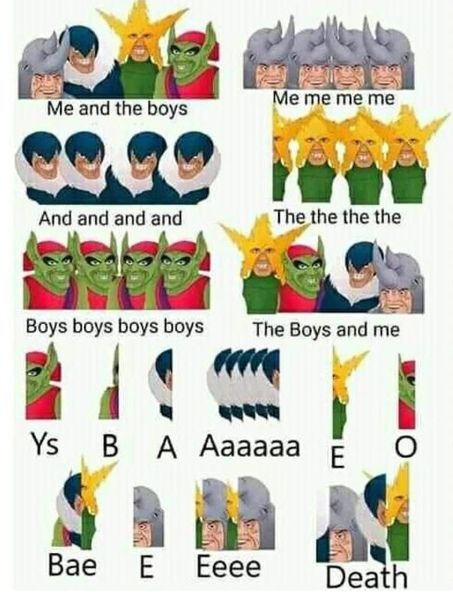Me and the boys me Че And and and and The the the the Boys boys boys boys The Boys and me 4 В А Аааааа О Bae