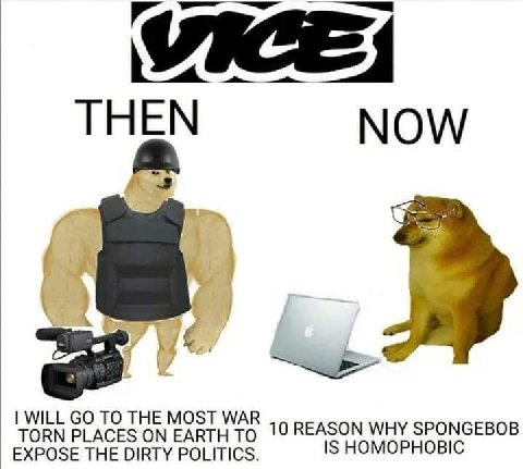 VICE! THEN NOW А We 4 WILL TO THE MOST WAR TORN PLACES ON EARTH To. 10 REASON WHY SPONGEBOB EXPOSE THE DIRTY POLITICS. IS HOMOPHOBIC