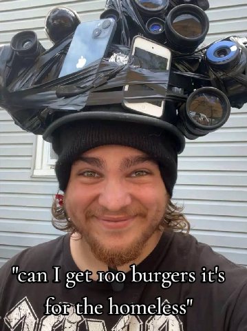 "can get 100 burgers it's he