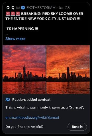 О Отм @QTHESTORMM Jan 23 RED SKY LOOMS OVER THE ENTIRE NEW YORK CITY JUST NOW ITS HAPPENING Show more Readers added context This is what is commonly known as a "Sunset". en.m.wikipedia.org/wiki/Sunset