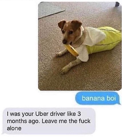 Бапапа was your Uber driver like 3 months ago. Leave me the fuck alone
