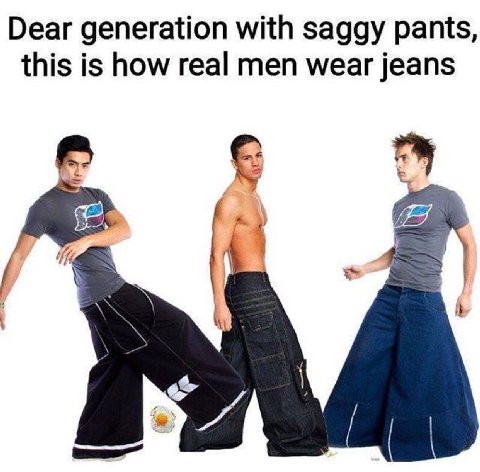 Dear generation with saggy pants, this is how real men wear jeans