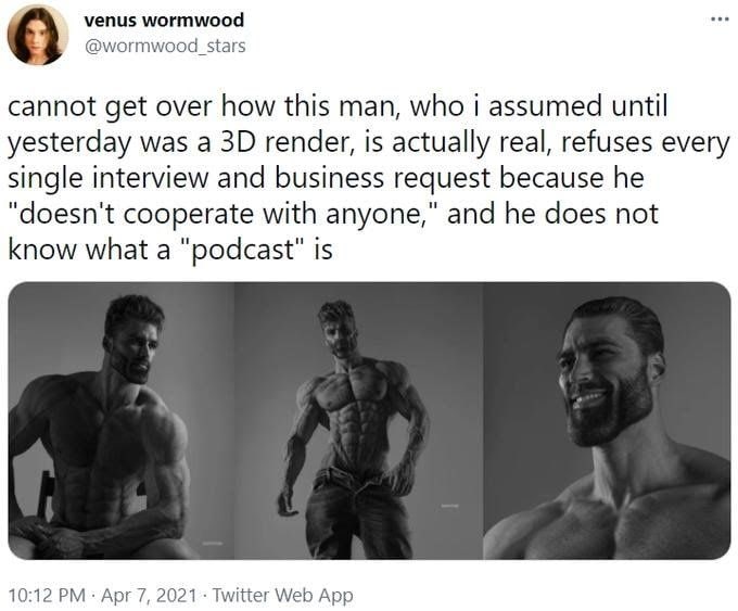 venus wormwood 6 cannot get over how this man, who i assumed until yesterday was a render, is actually real, refuses every single interview and business request because he "doesn't cooperate with anyo