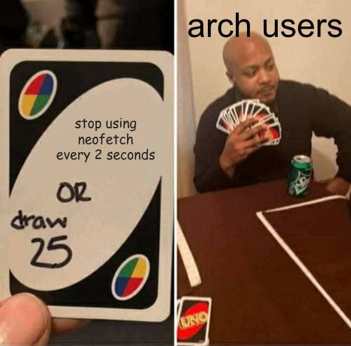 stop using neofetch every 2 seconds drow