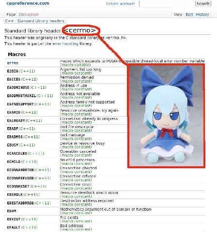 cppreference.com Create account Search Раде Discussion View Edit History Standard Library headers Standard library header <сетпо>“% This header was originally in the С standard <errno.h>. This header 