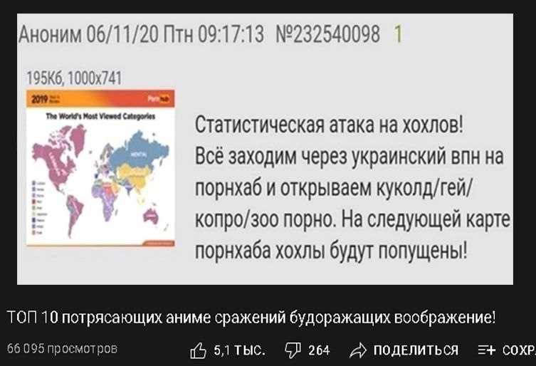 Аноним 06/11/20 Птн 09:17:13 №232540098 Статистическая атака на хохлов! Всё заходим через украинский впн на порнхаб и открываем куколд/гей/ копро/зоо порно. На следующей карте порнхаба хохлы будут поп