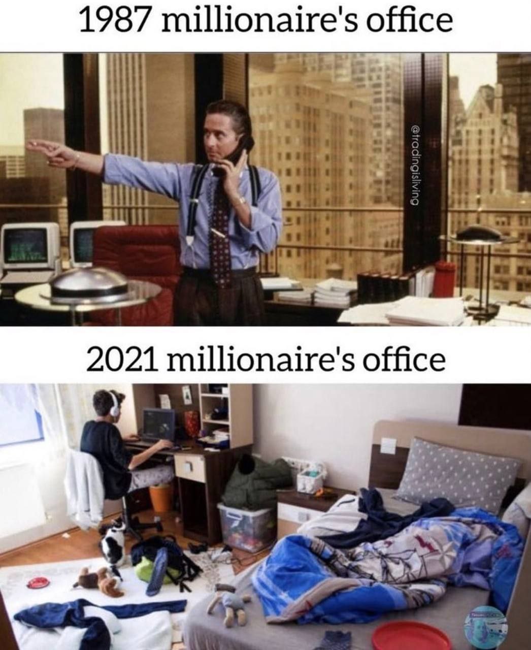 1987 millionaire's office 2021 millionaire's
