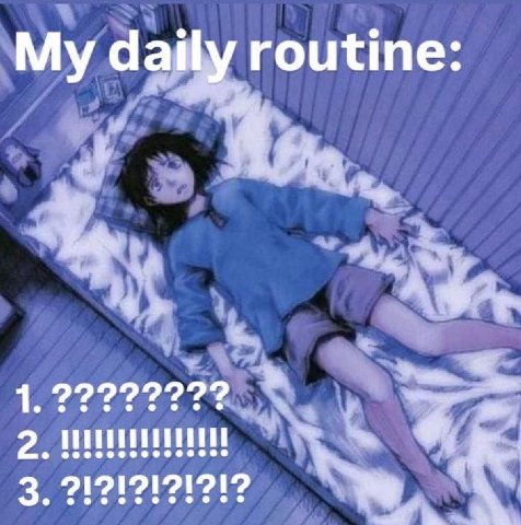 ‘My daily routine: 1. 2. 3.