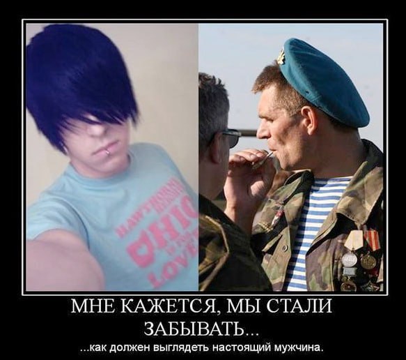 МНЕ КАЖЕТСЯ, МЫ СТАЛИ ЗАБЫВАТЬ... должен выглядеть настоящий мужчина.