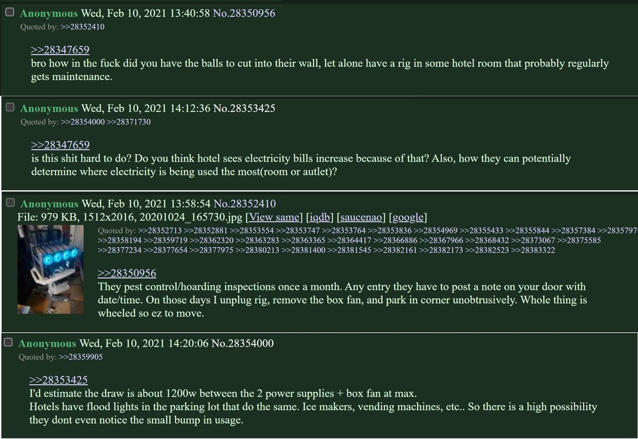Wed, Feb 10, 2021 13:40:58 No.28350956 >>28347659 bro how in the fuck did you have the balls to cut into their wall, Ict alone have a rig in some hotel room that probably regularly gets maintenance. W