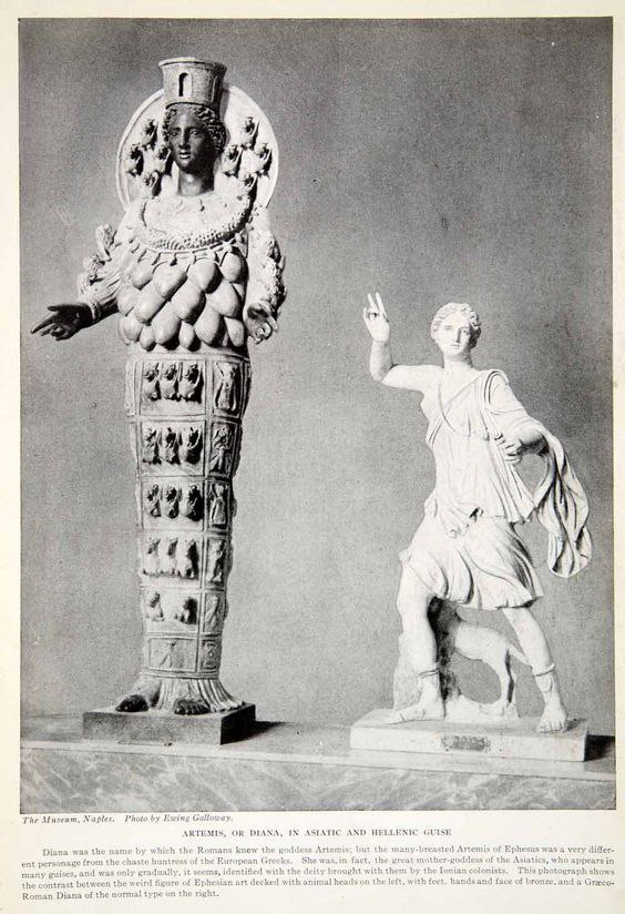 all i я А The Museum, Photo Ewing Gellowey ARTEMIS, OR DIANA, 1 ASIATIC AND Diana wax the name which the Romans knew the goddess Arte the Artem was very the contrast the weind figure of Epheslan art d