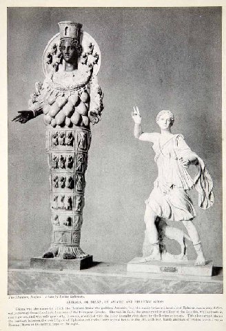 all i я А The Museum, Photo Ewing Gellowey ARTEMIS, OR DIANA, 1 ASIATIC AND Diana wax the name which the Romans knew the goddess Arte the Artem was very the contrast the weind figure of Epheslan art d