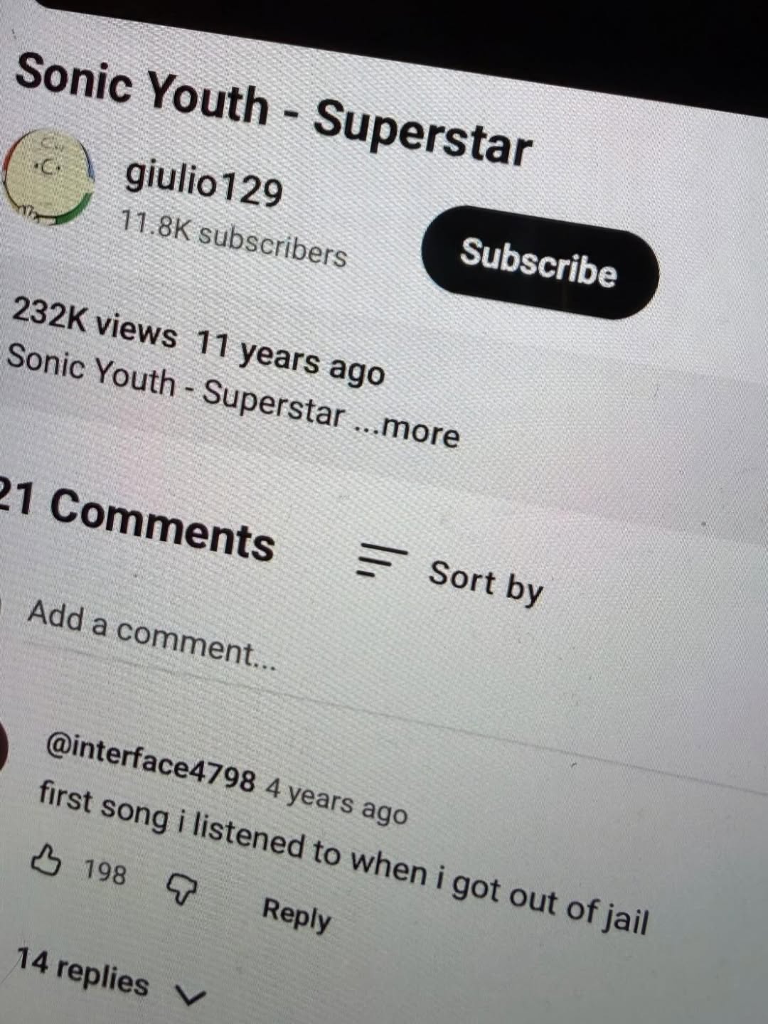 Sonic Youth 910129 Views 11 years ago Sonic Youth Supersta, Comments Son 4 Years ago first SOng to When out OF jai 198 Веру 14