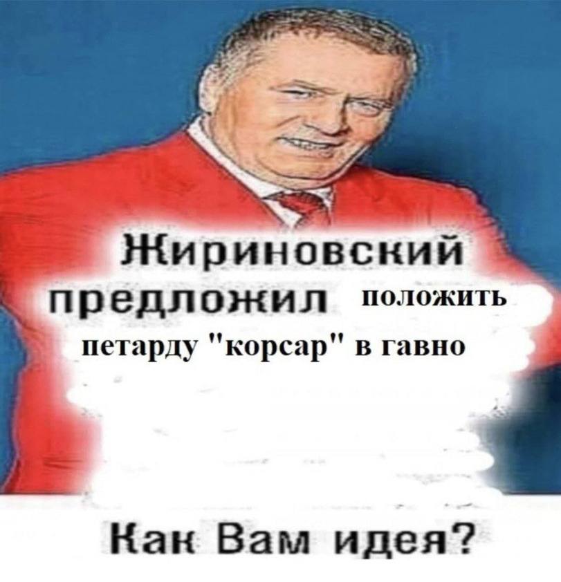 Жириновский предложил положить петарду "корсар" в гавно Кан Вам идея?