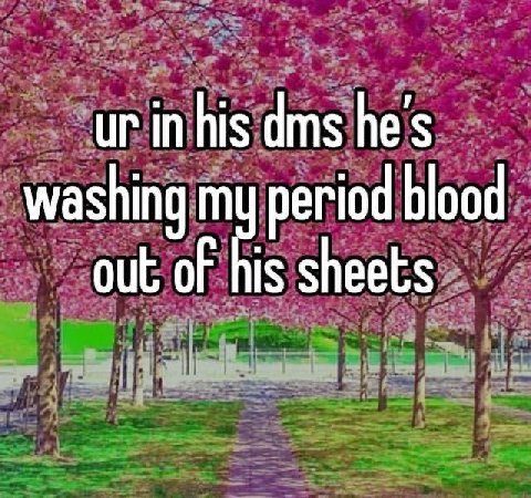 in his dms he's washing out of is sheets period blood