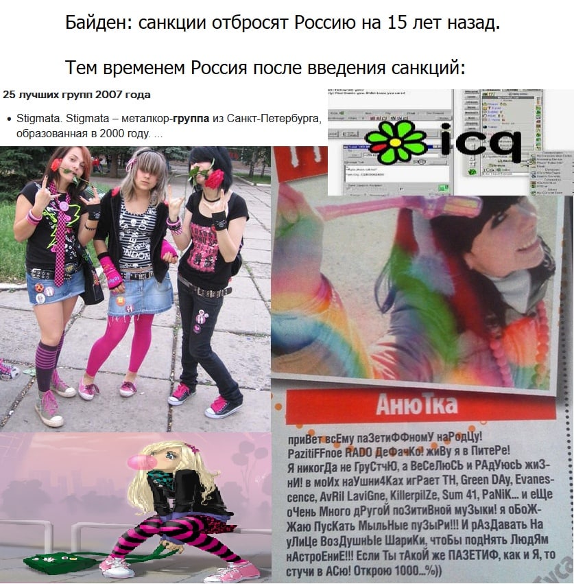 Байден: санкции отбросят Россию на 15 лет назад. Тем временем Россия после введения санкций: 25 лучших групп 2007 года Stigmata. Stigmata металкор-группа из Санкт-Петербурга, образованная в 2000 году.